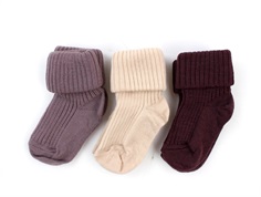 MP socks wool dark purple dove multi (3-pack)
